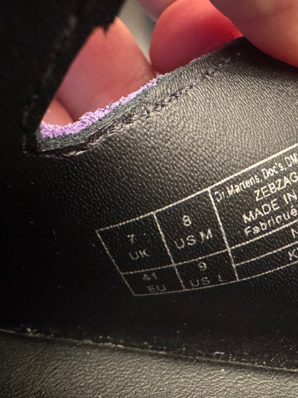 Dr. Martens Zebzag Suede Slingback Platform Mules - Purple (US W9/M8) - Picture 7 of 9